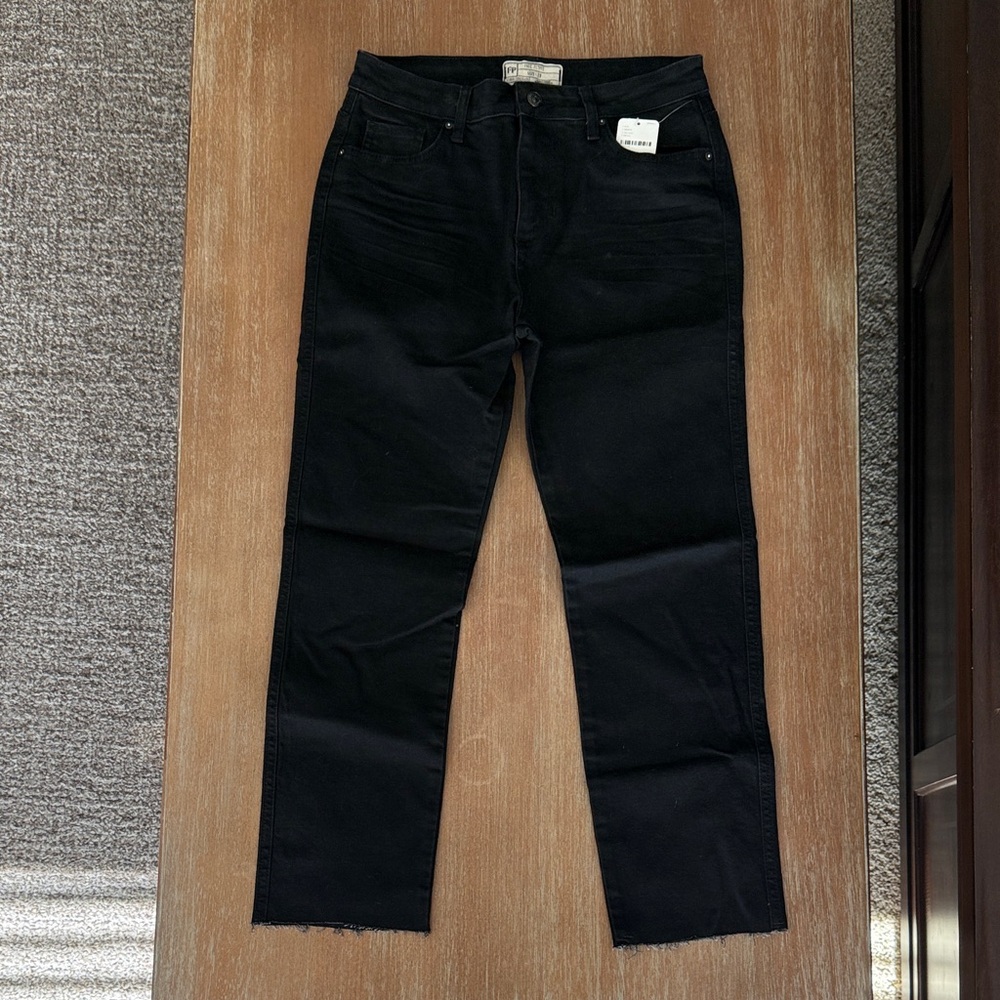 Free People Women's Black Straight Leg Jeans